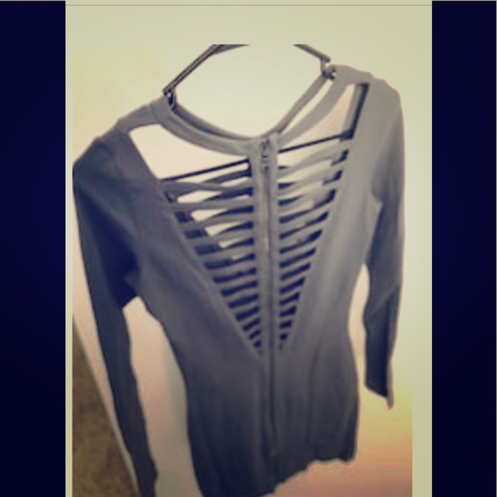 Bebe gray long sleeve dress